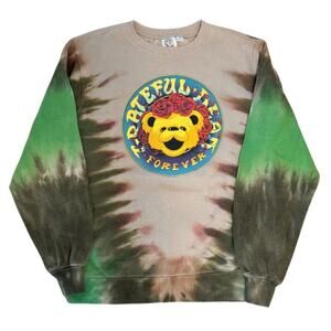 Grateful Dead Forever Graphic‎ Retro Band Sweatshirt Bear Tie Dye Unisex XS
